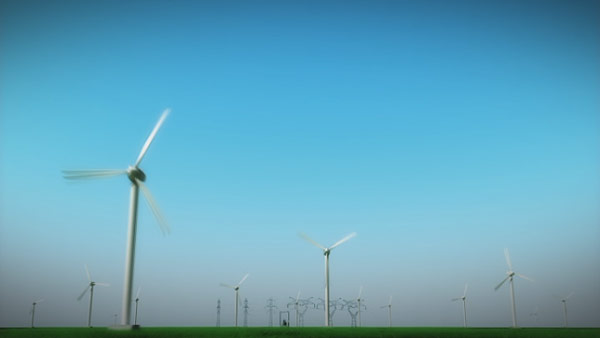 风力发电演示-此三维动画展示了风力发电的原理和步奏，如何产生的电力，机器的原理，能量的转换，用三维动画效果展示出来，除此外，龙腾文化还为华电制作了核电、火电、水电的发电原理的三维动画。